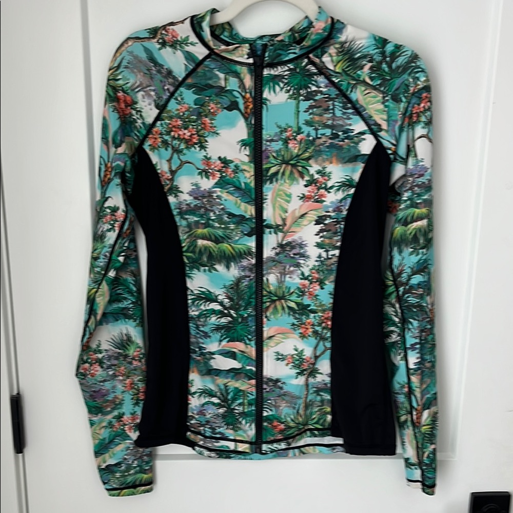 Hurley Tropical Print Long Sleeve Rash Guard UPF 50+
